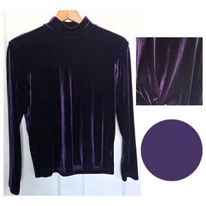 Vintage Purple Velvet Long Sleeve Whimsigoth Grunge Dark Romantic Goth‎ Size M